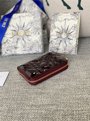 cd voyageur small coin purse S*pple cannage patent calfskin burgundy s0985