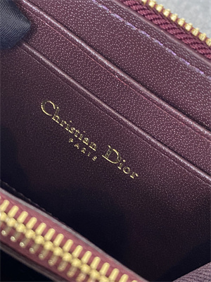 cd voyageur small coin purse S*pple cannage patent calfskin burgundy s0985