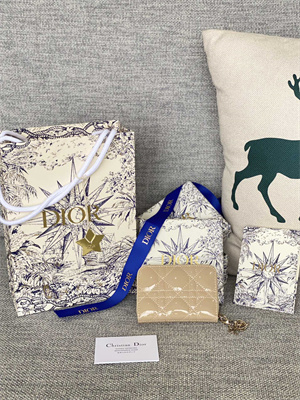 cd voyageur small coin purse S*pple cannage patent calfskin beige s0985