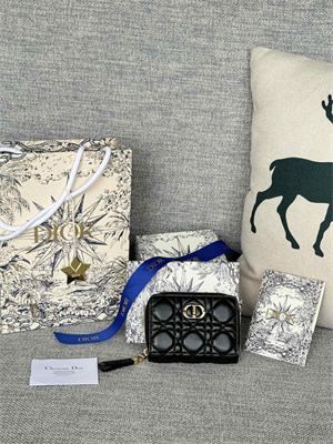 cd caro scarlet wallet S*pple cannage lambskin black s5032