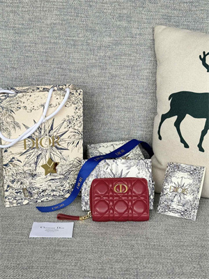 cd caro scarlet wallet S*pple cannage lambskin red s5032