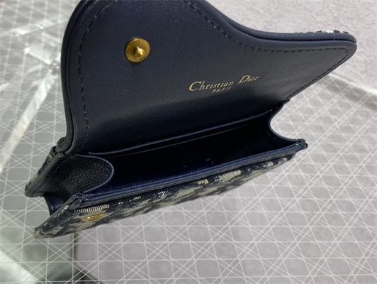 cd saddle coin purse blue D*or oblique jacquard