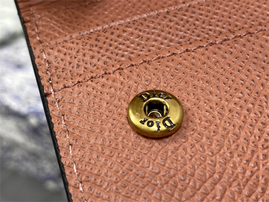 CD Saddle Card Holder Grained Calfskin Brown