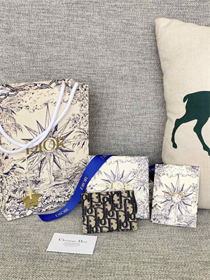 cd saddle card holder blue D*or oblique jacquard s5610