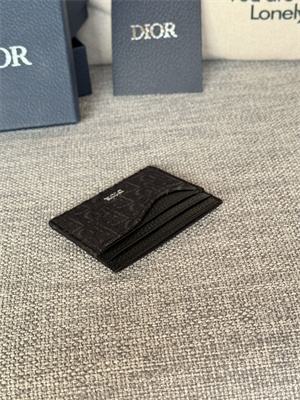 cd saddle card holder black grained calfskin and black D*or oblique jacquard
