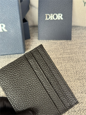 cd saddle card holder black grained calfskin and black D*or oblique jacquard