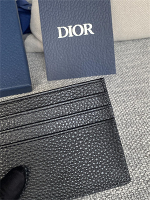 cd saddle card holder black grained calfskin and blue D*or oblique jacquard