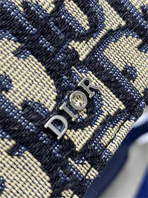 cd card holder black grained calfskin and blue D*or oblique jacquard