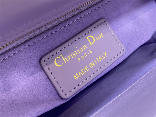 cd mini lady D*or bag cannage lambskin gold tone metal lt purple