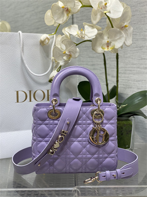 cd small lady di.or my abcD*or bag cannage lambskin gold tone metal lt purple