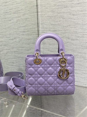 cd small lady di.or my abcD*or bag cannage lambskin gold tone metal lt purple