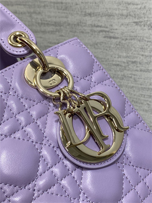 cd small lady di.or my abcD*or bag cannage lambskin gold tone metal lt purple
