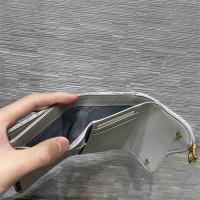 cd saddle lotus wallet gray D*or oblique jacquard