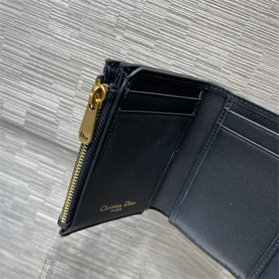 cd saddle lotus wallet blue D*or oblique jacquard