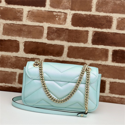 G*u*i gg marmont medium shoulder bag lt blue iridescent 443497