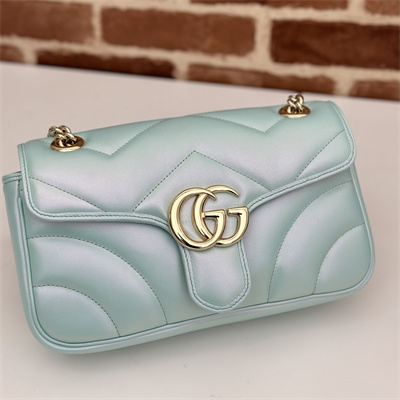 G*u*i gg marmont medium shoulder bag lt blue iridescent 443497
