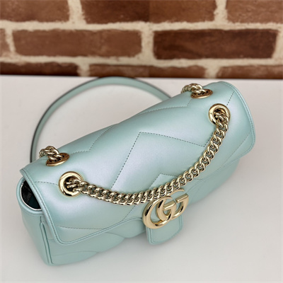 G*u*i gg marmont medium shoulder bag lt blue iridescent 443497