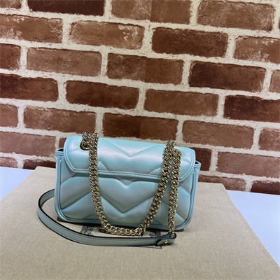 G*u*i gg marmont small shoulder bag lt blue iridescent 446744