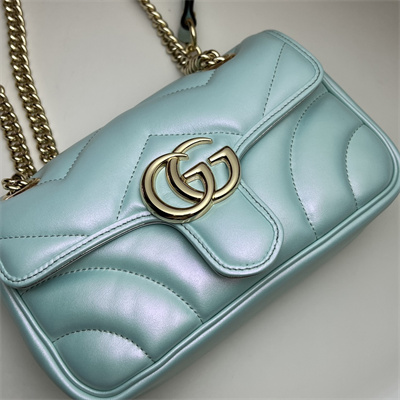 G*u*i gg marmont small shoulder bag lt blue iridescent 446744