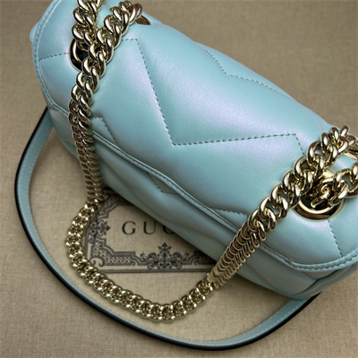 G*u*i gg marmont small shoulder bag lt blue iridescent 446744