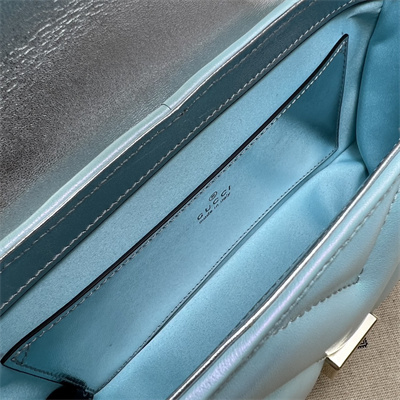 G*u*i gg marmont small shoulder bag lt blue iridescent 446744