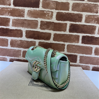 G*u*i gg marmont small shoulder bag lt green iridescent 446744