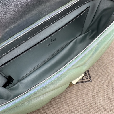 G*u*i gg marmont small shoulder bag lt green iridescent 446744