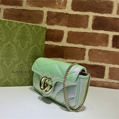 G*u*i gg marmont mini bag lt green iridescent 476433