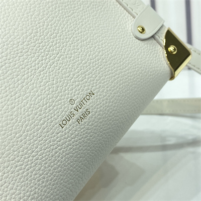 LV Side Trunk PM Bag Grained Calfskin White M23915