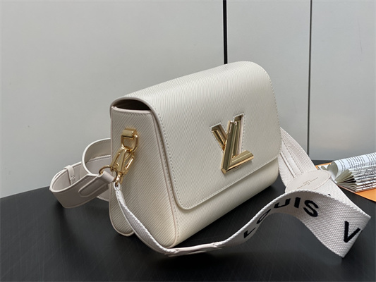 L.V Twist MM Bag With Strap EPI Leather Cream M24765