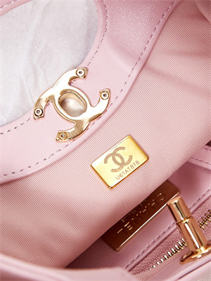 Ch*el 31 mini shopping bag lambskin & gold-tone metal pink as4133