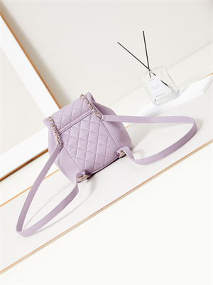 Cha.nel Duma Backpack Lambskin Gold Tone Metal Lilac AS2908