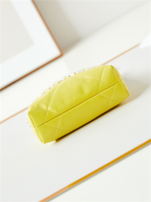 Cha.nel 22 Mini Handbag Shiny Calfskin Gradient White/Yellow AS3980