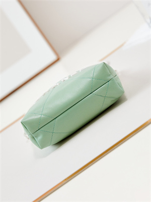 Cha.nel 22 Mini Handbag Shiny Calfskin Gradient White/Green AS3980