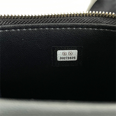 Ch*el small vanity case with chain lambskin gold tone metal black ap2198