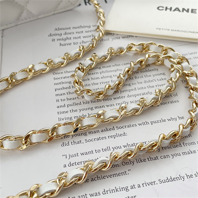 Ch*el clutch with chain lambskin gold tone metal white ap3797