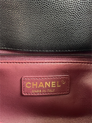 Cha.nel Small Coco Handle Bag Grained Calfskin Lt Gold Metal Black/Burgundy A92990