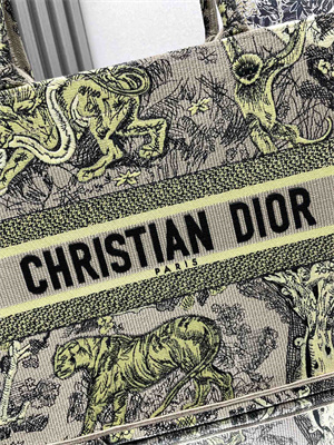 cd medium D*oriviera D*or book tote raffia with aquamarina toile de jouy sauvage embroidery yellow