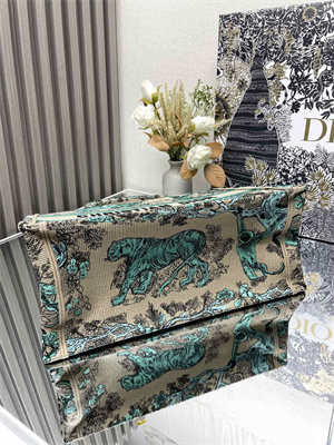 cd medium D*oriviera D*or book tote raffia with aquamarina toile de jouy sauvage embroidery green