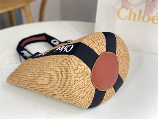 Chloe Large Woody Tote Bag In Nature Fibers
