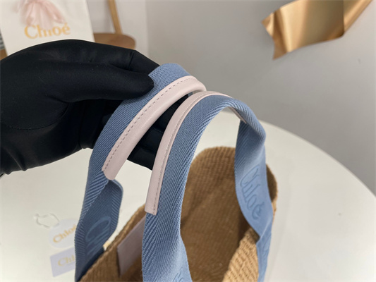 Chloe Large Woody Tote Bag In Nature Fibers