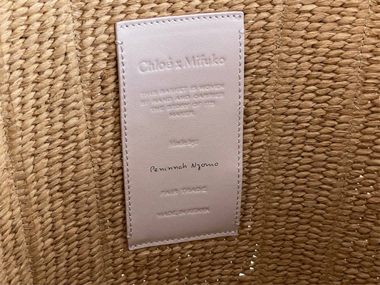 Chloe Large Woody Tote Bag In Nature Fibers