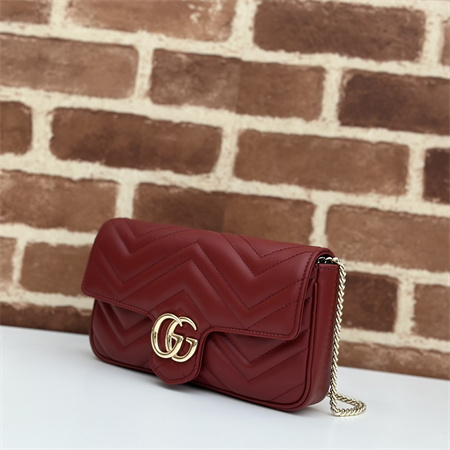G*u*i gg marmont mini bag with card case burgundy/white 751526