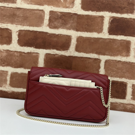 G*u*i gg marmont mini bag with card case burgundy/white 751526