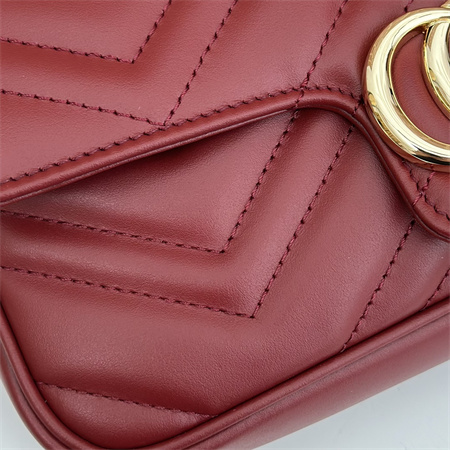 G*u*i gg marmont mini bag with card case burgundy/white 751526