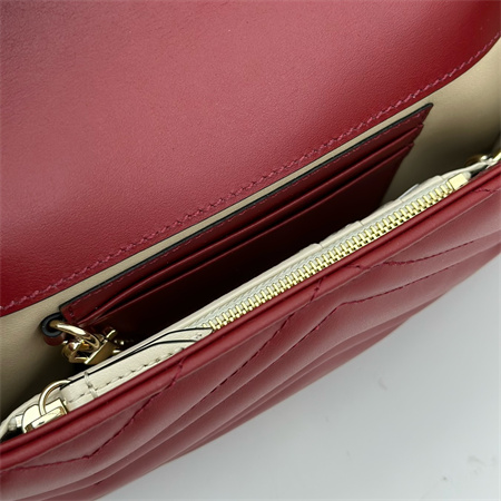G*u*i gg marmont mini bag with card case burgundy/white 751526