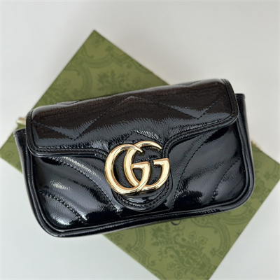 G*u*i gg marmont mini bag patent leather black 476433