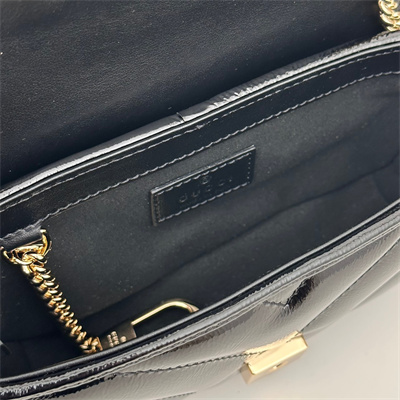 G*u*i gg marmont mini bag patent leather black 476433