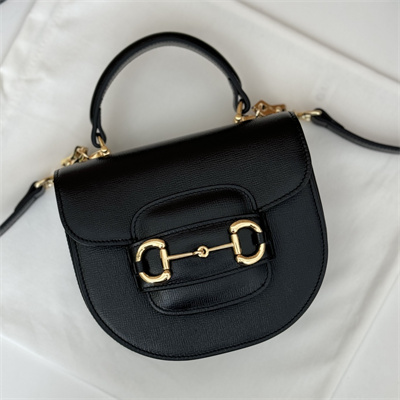 Gu.cci Horsebit 1955 Mini Top Handle Bag Black Leather 781387