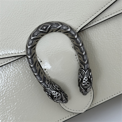 Gu.cci Dionysus Small Shoulder Bag White Patent Leather 795005